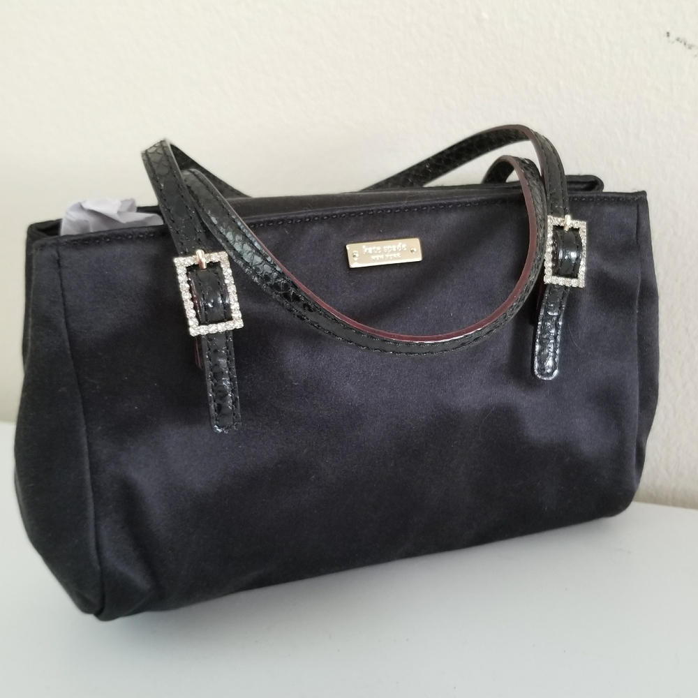 KATE SPADE VINTAGE BLACK SATIN PURSE NEW! - Picture 6 of 9